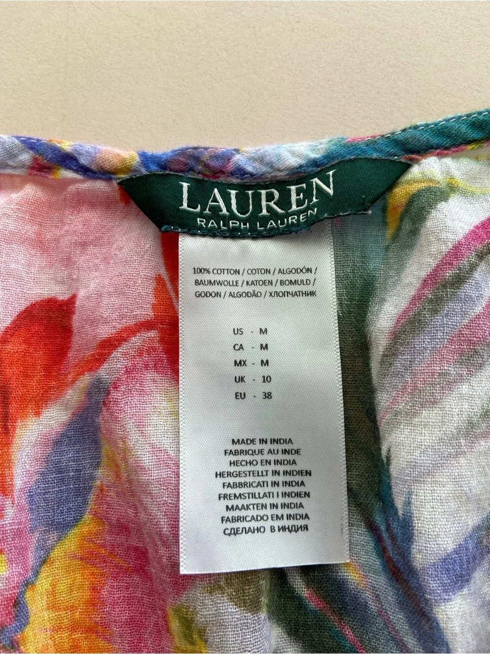 Ralph Lauren Multicolor Floral Cotton Swim cover up
